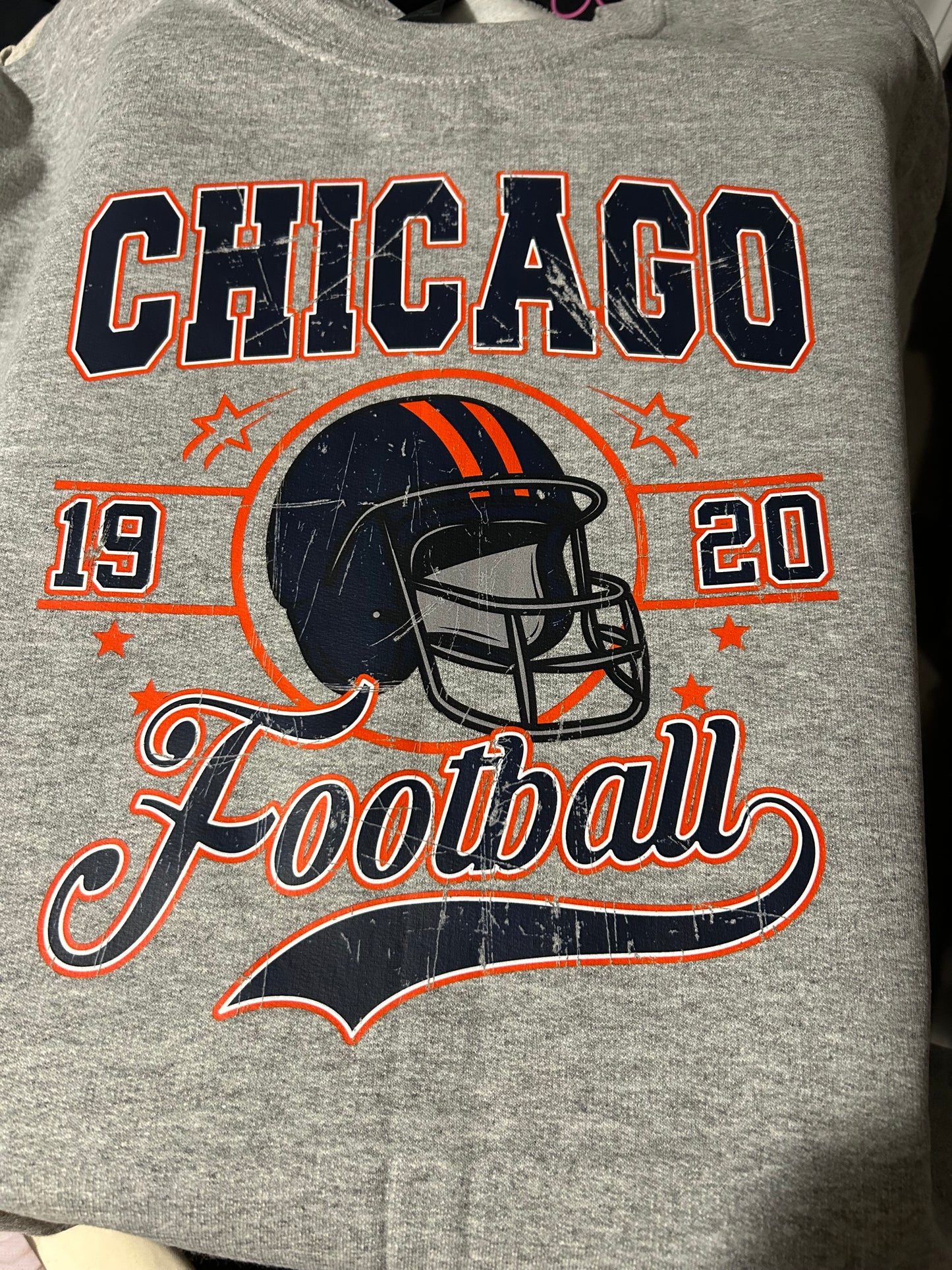 Vintage Chicago Football Script - Sweatshirt - ADULT