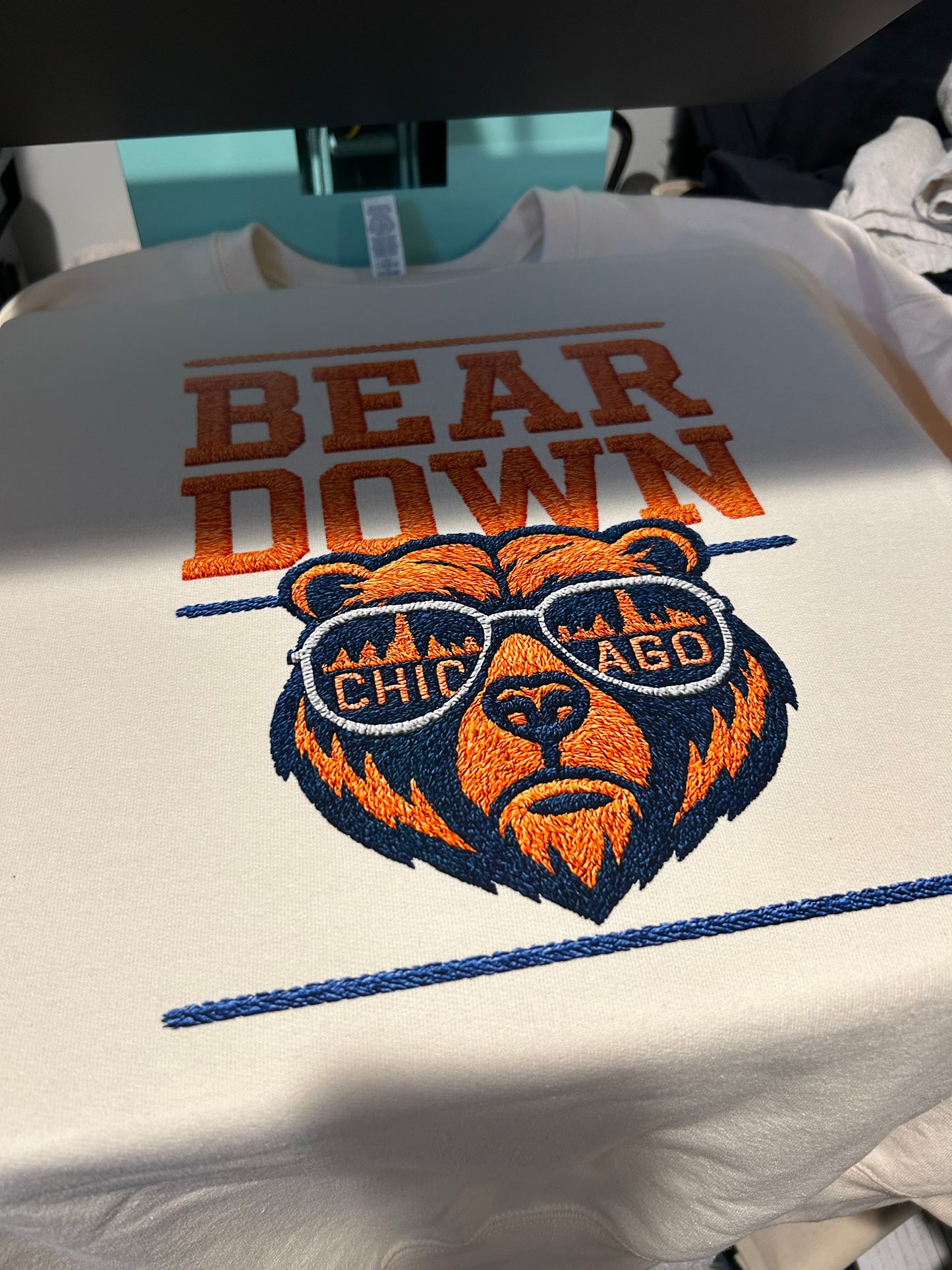 Bear Down - Faux Embroidered Sweatshirt