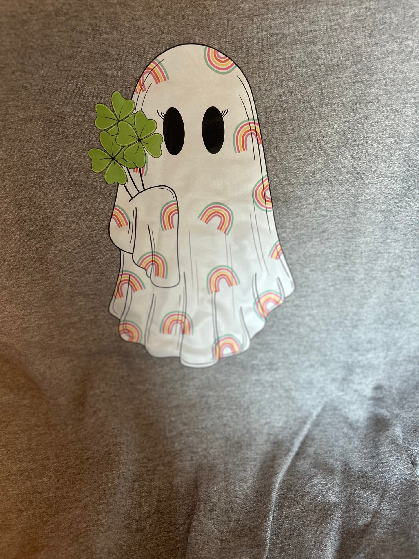 Ghost with Rainbows and Shamrock Sweatshirt - Adult