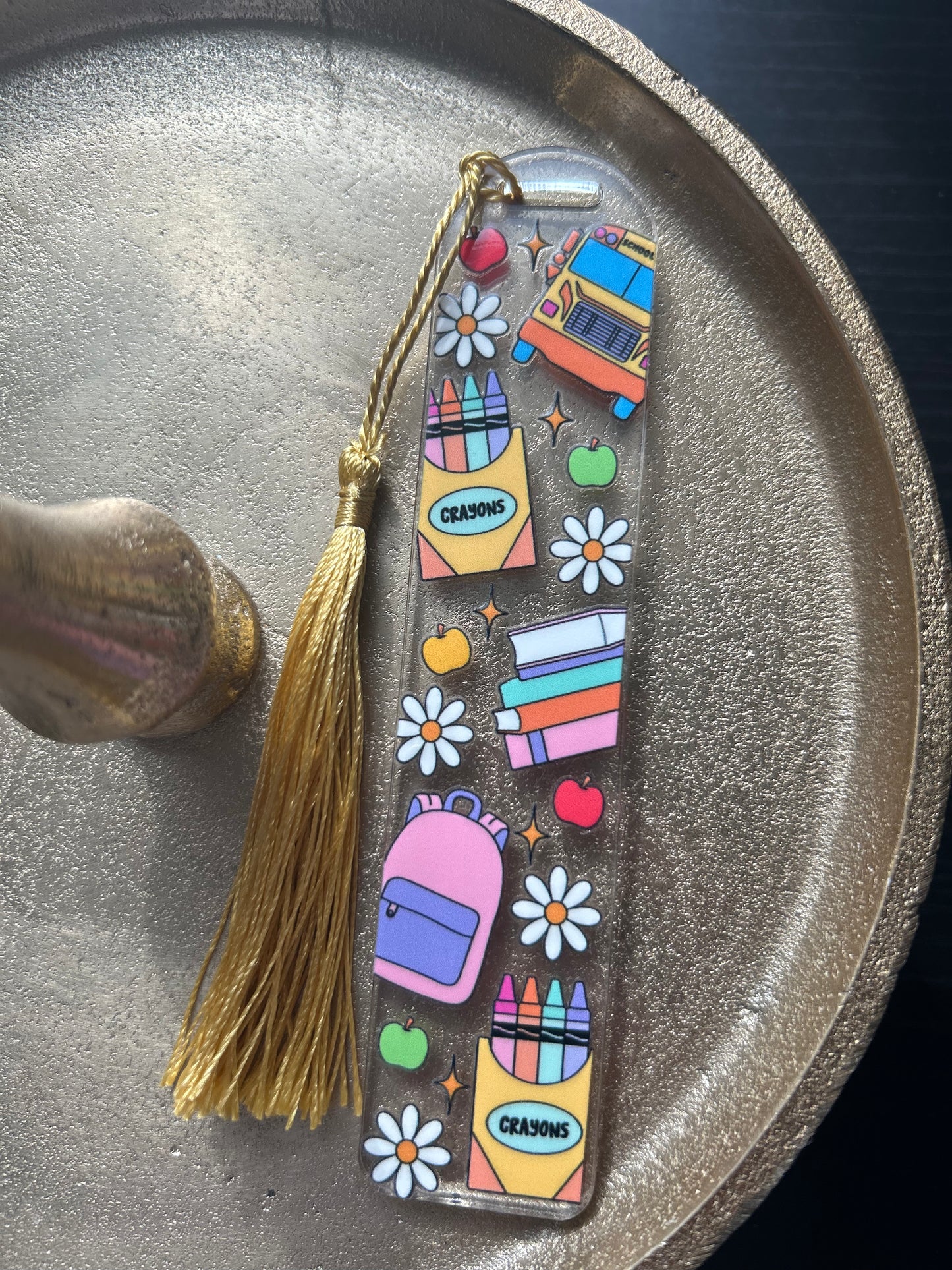 Bookmark - Back to School Backpack and Crayons