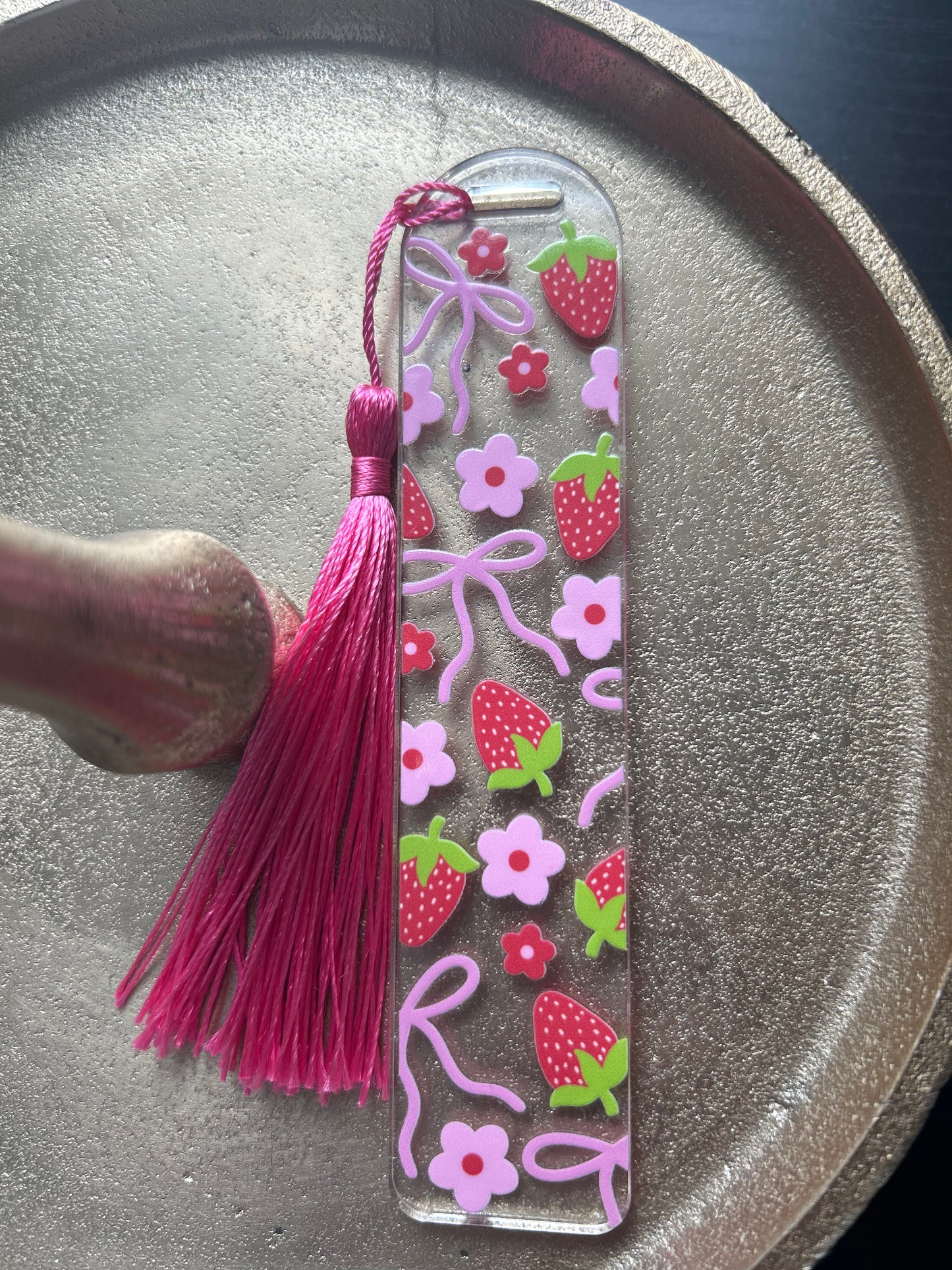 Bookmark - Strawberries & Pink Bows