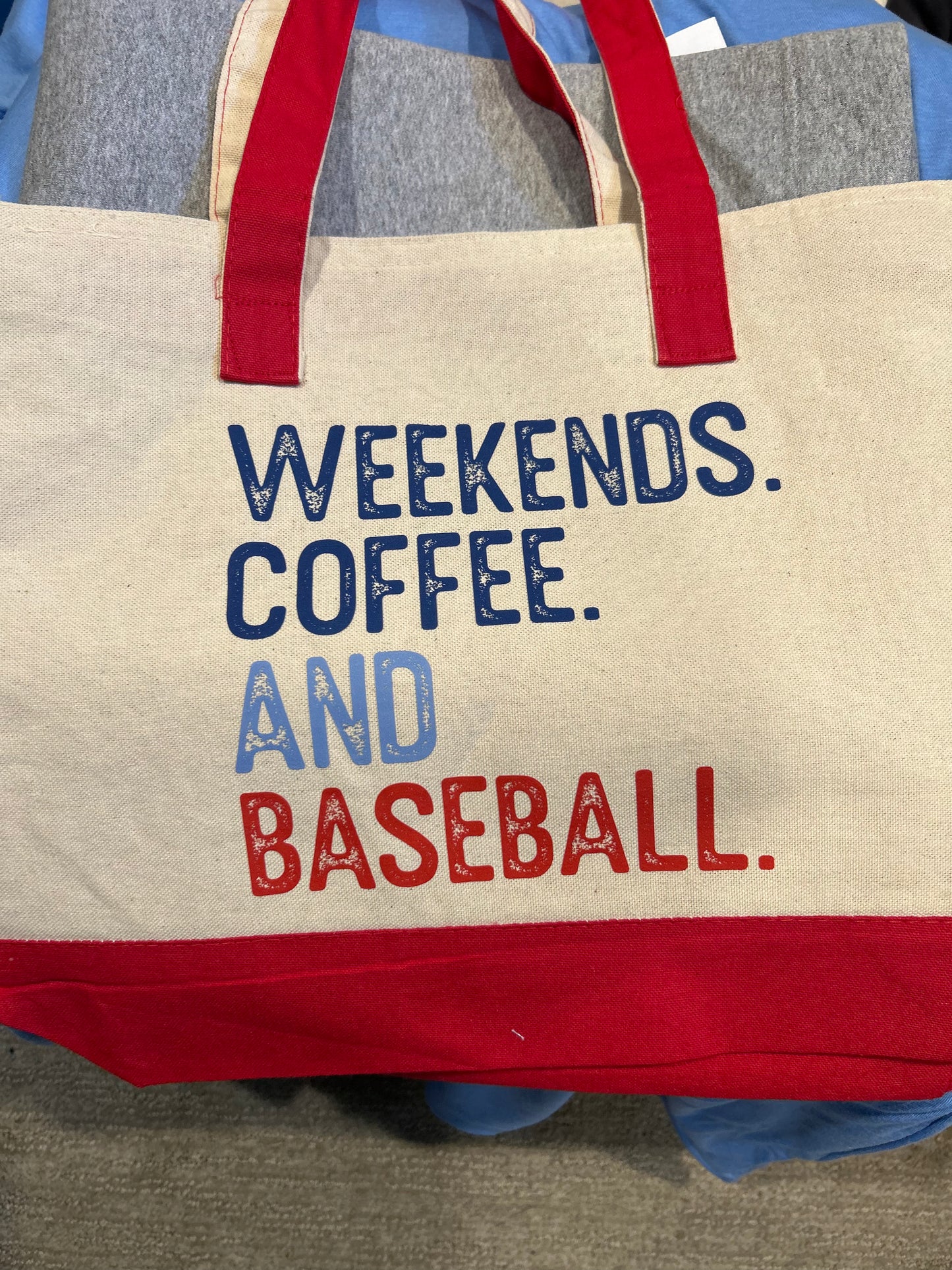 Weekends, Coffee & Baseball Tote