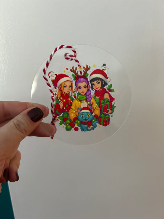 K-pop Huntrx with Cat Ornament