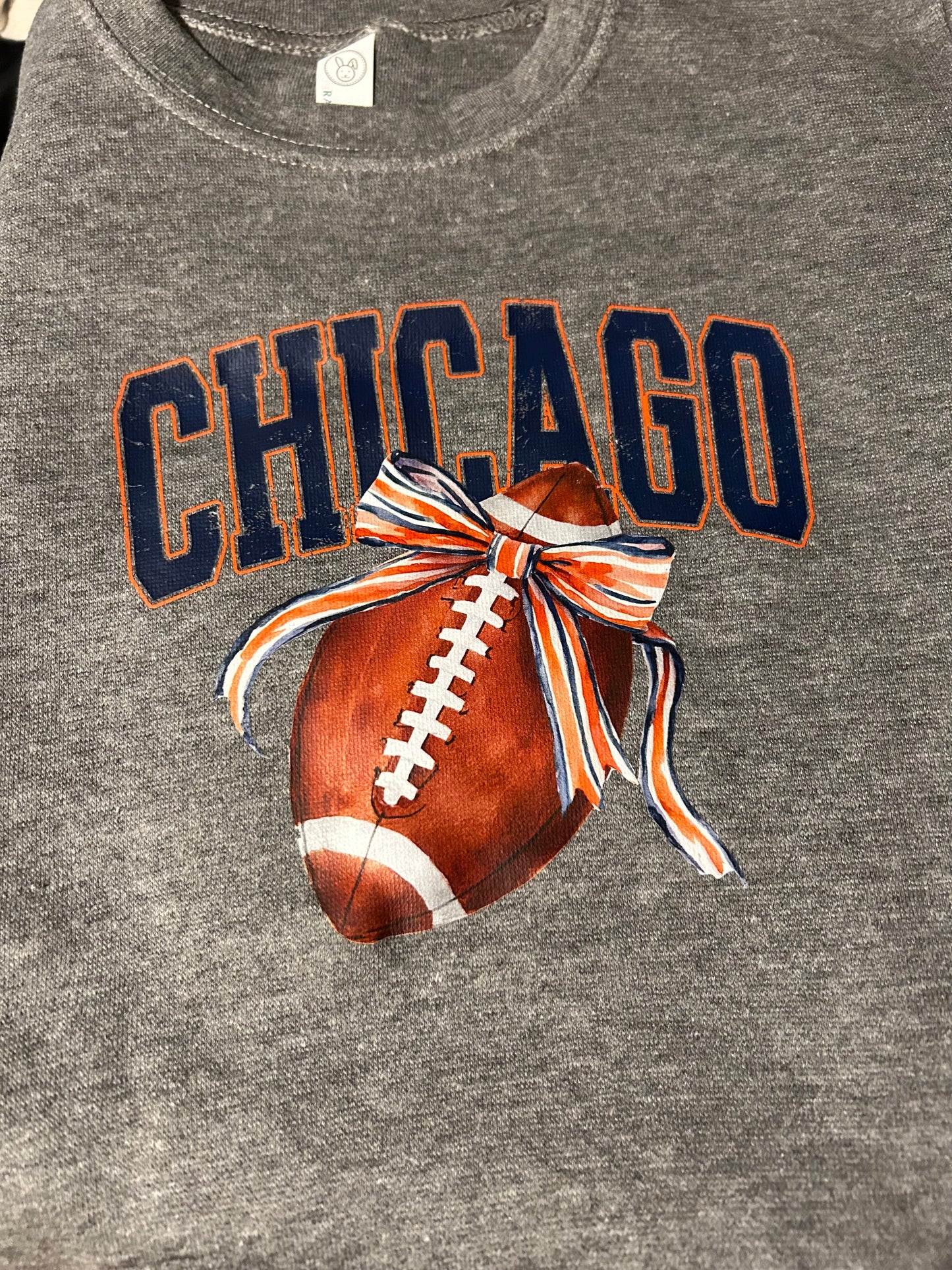 Chicago Football with Bow Sweatshirt - toddler and youth