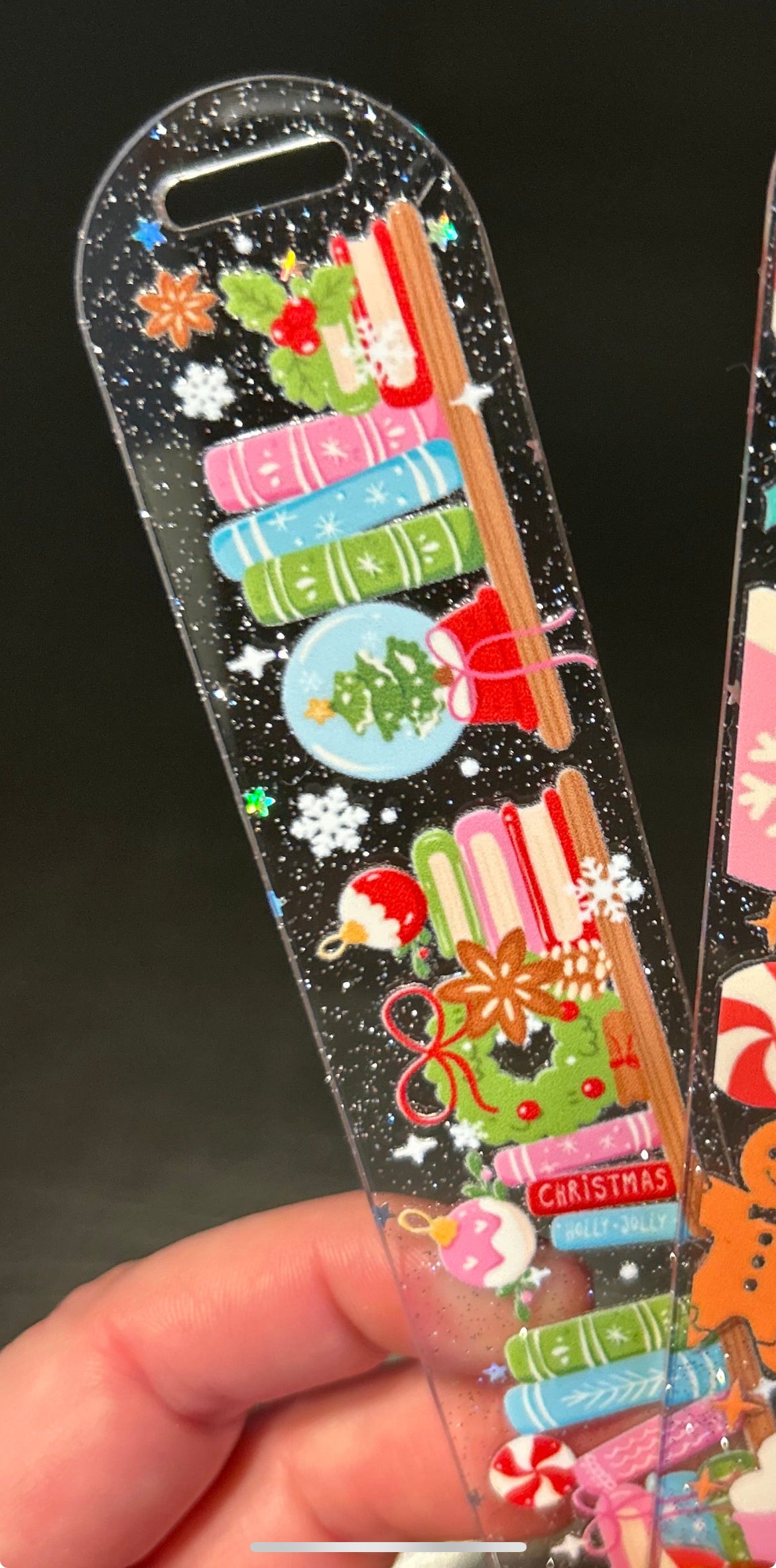 Glitter Holiday Bookmark