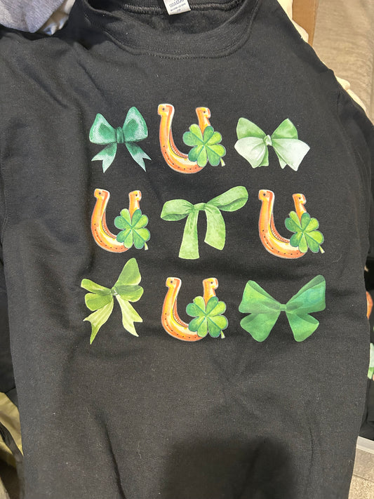 Shamrock and Bow Sweater - Youth
