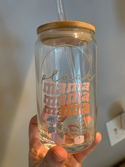 16 oz Glass Can Cup - Plant Mama