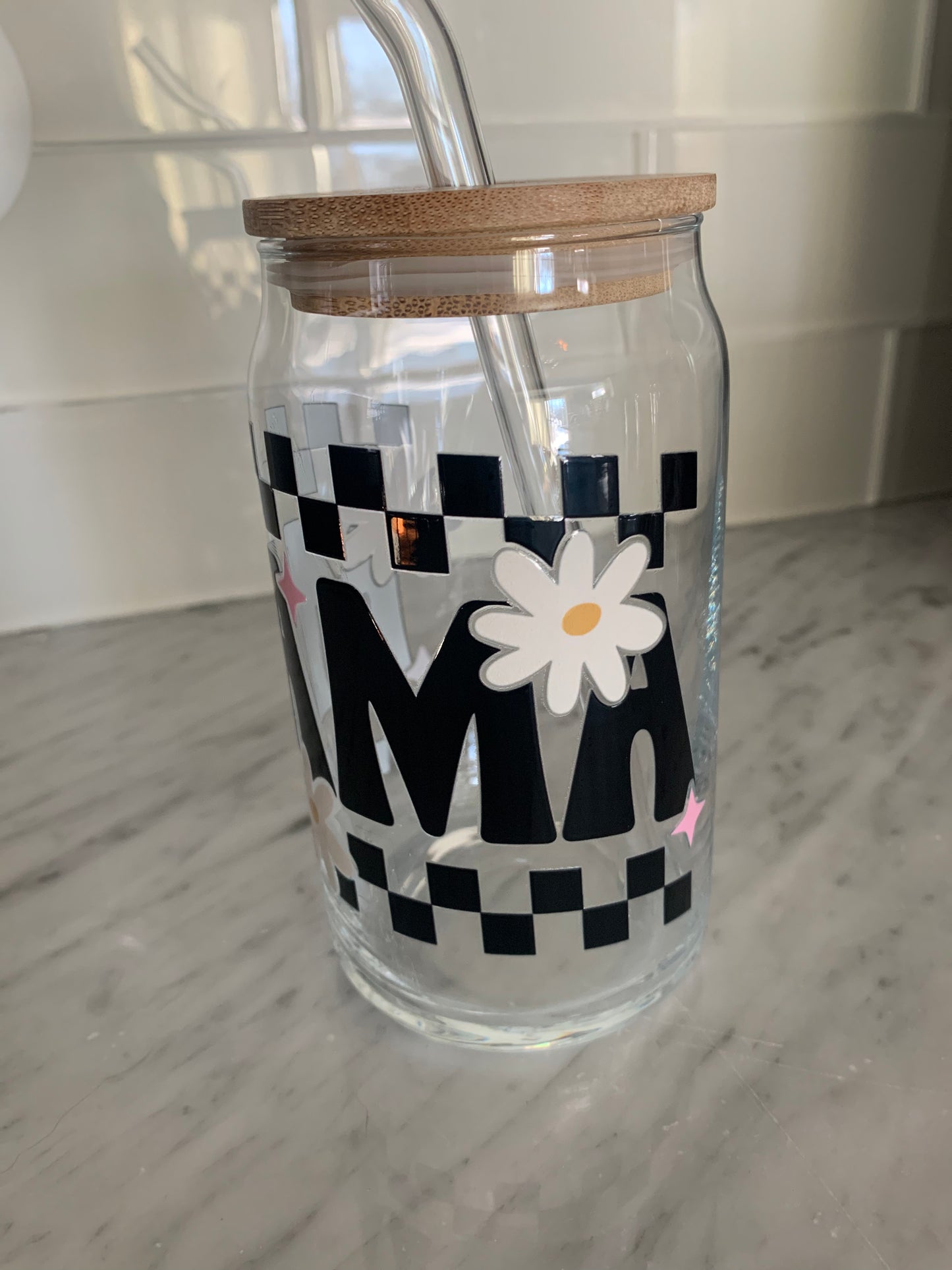 16 oz Glass Can Cup - MAMA