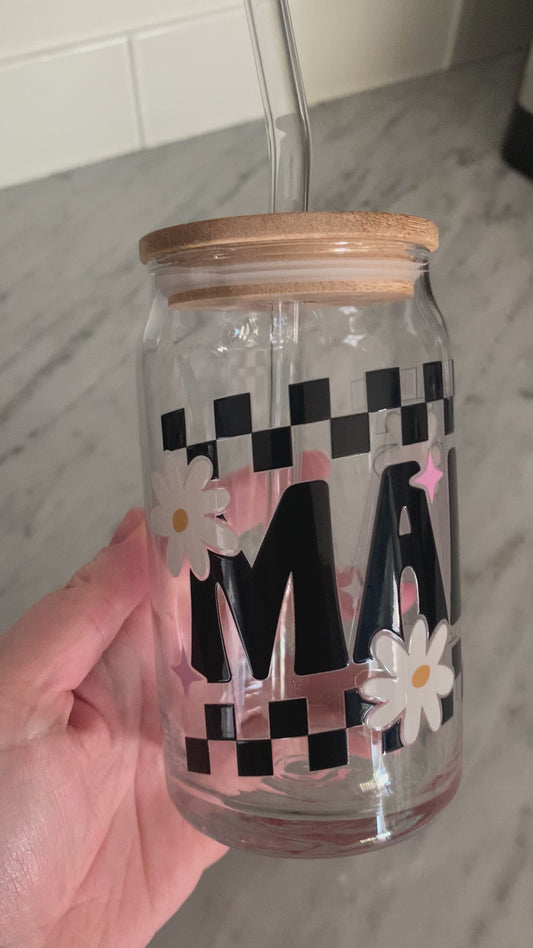 16 oz Glass Can Cup - MAMA